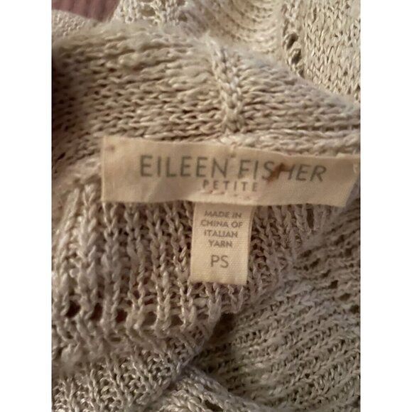Eileen Fisher Petite Short Sleeve Open Front Linen Viscose Cardigan Sweater PS - Picture 3 of 7